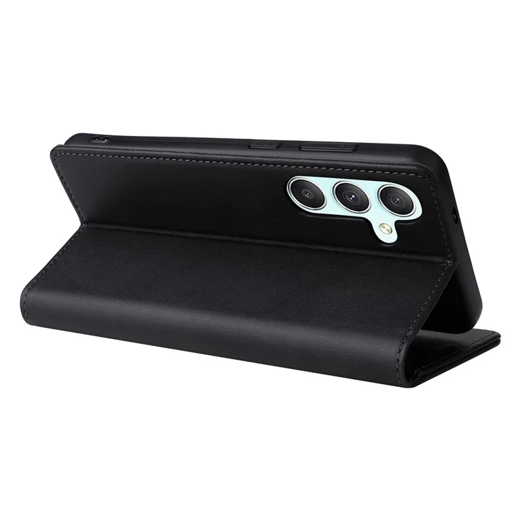 For Samsung Galaxy A34 5G Case Leather RFID Blocking Card Slots Phone Cover - Black