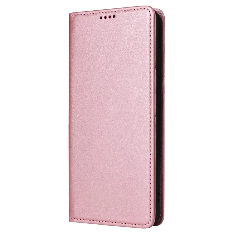 For Samsung Galaxy A34 5G Case Leather RFID Blocking Card Slots Phone Cover - Pink