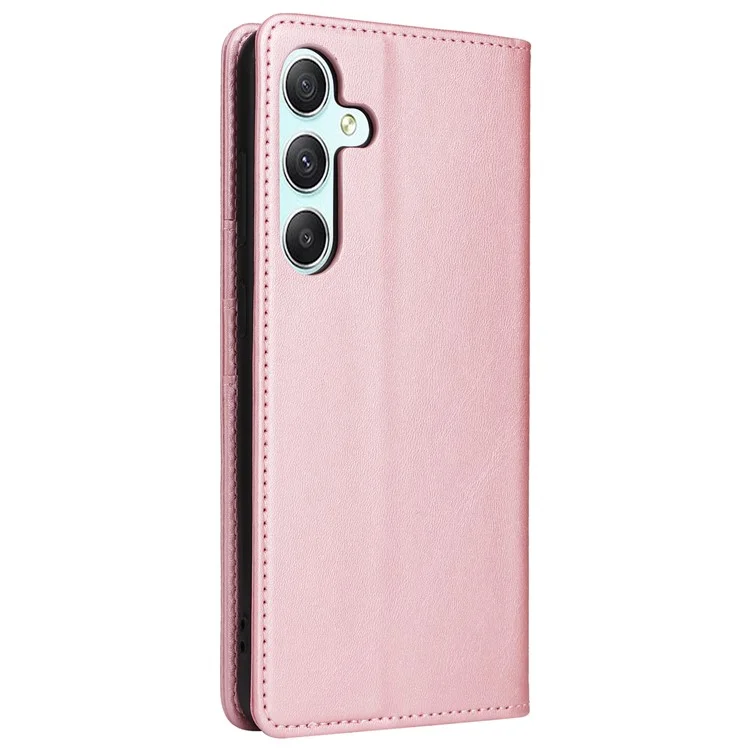For Samsung Galaxy A34 5G Case Leather RFID Blocking Card Slots Phone Cover - Pink