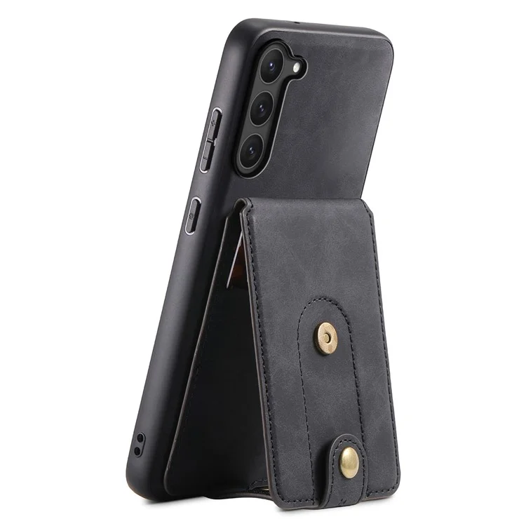 DENIOR D14 For Samsung Galaxy S23 Case Kickstand Card Slots Hybrid Phone Cover Compatible with MagSafe - Black
