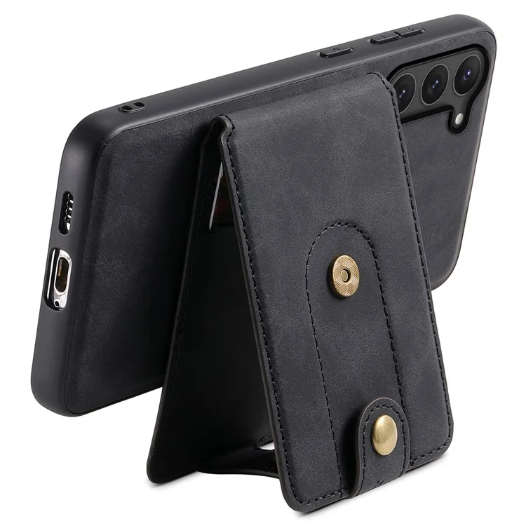 DENIOR D14 For Samsung Galaxy S23 Case Kickstand Card Slots Hybrid Phone Cover Compatible with MagSafe - Black