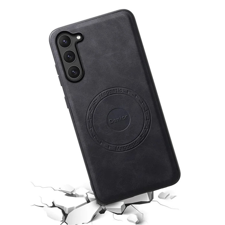DENIOR D14 For Samsung Galaxy S23 Case Kickstand Card Slots Hybrid Phone Cover Compatible with MagSafe - Black