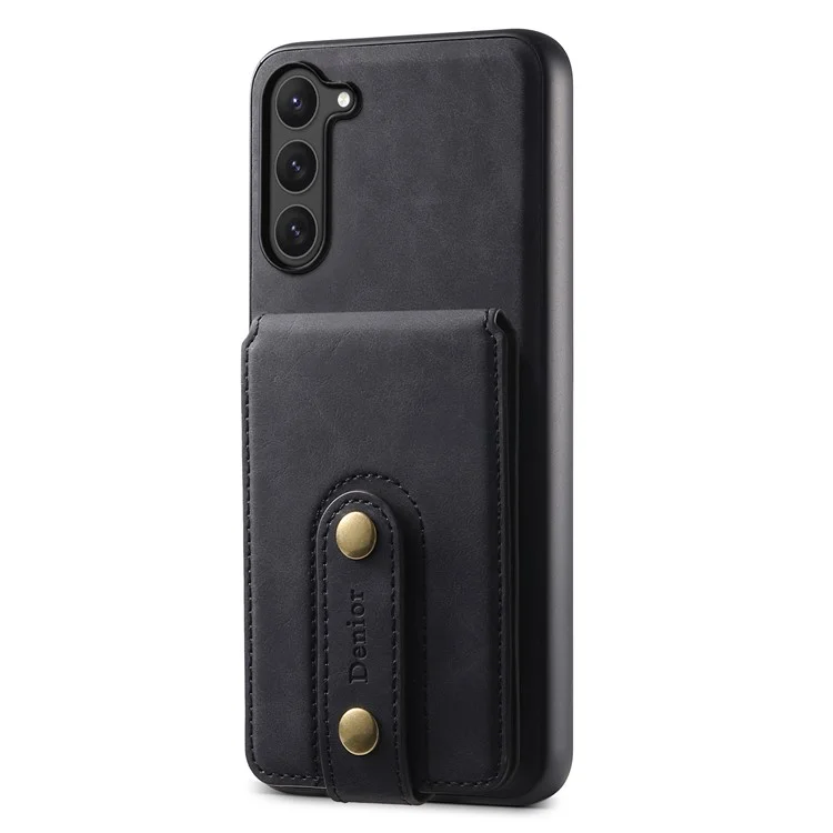DENIOR D14 For Samsung Galaxy S23 Case Kickstand Card Slots Hybrid Phone Cover Compatible with MagSafe - Black