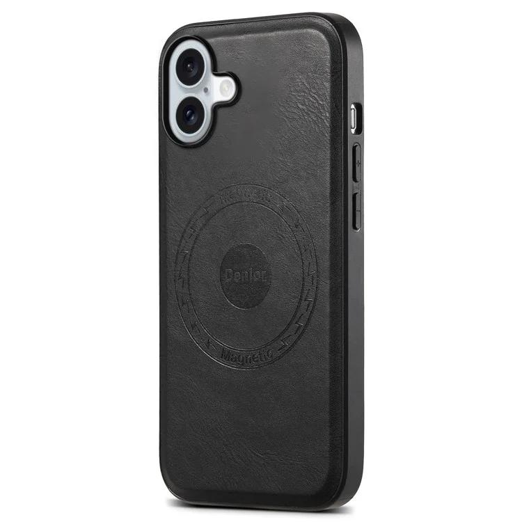 DENIOR A10 для чехла iPhone 16 Plus из кожи и поликарбоната с TPU - черный