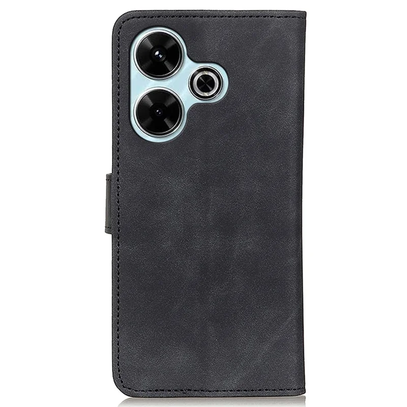 KHAZNEH For Xiaomi Redmi 13 5G / 13 4G Case Shockproof Retro Leather Wallet Phone Cover - Black