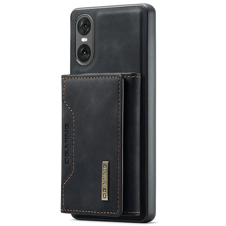 Funda DG.MING M2 Series para Sony Xperia 10 VI Billetera desmontable PU+PC+TPU Cubierta del teléfono - Negro