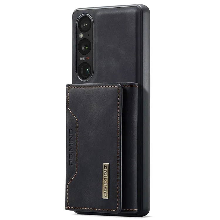 DG.MING M2 Series for Sony Xperia 1 VI Case PU+PC+TPU Phone Cover Detachable Wallet - Black
