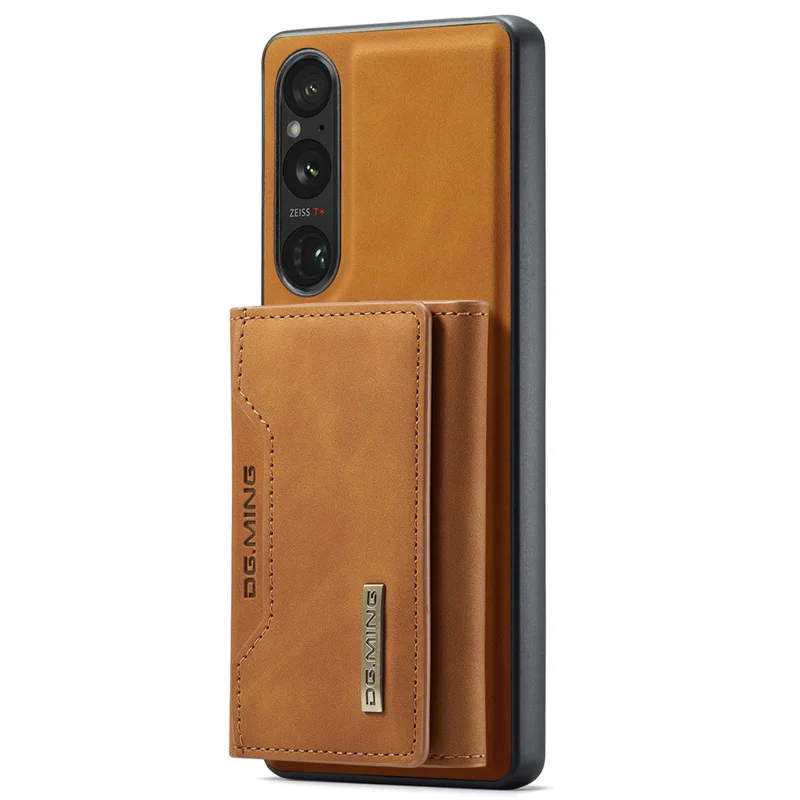DG.MING M2 Series for Sony Xperia 1 VI Case PU+PC+TPU Phone Cover Detachable Wallet - Brown