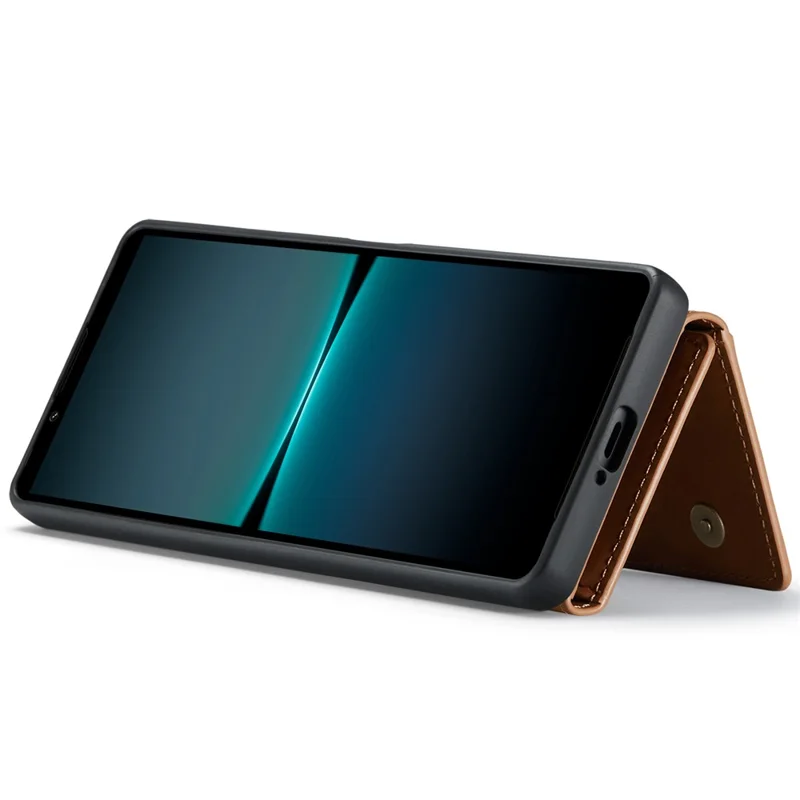 DG.MING M2 Series for Sony Xperia 1 VI Case PU+PC+TPU Phone Cover Detachable Wallet - Brown