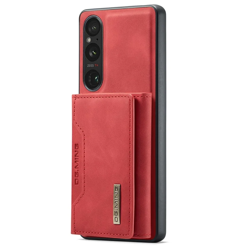 DG.MING M2 Series for Sony Xperia 1 VI Case PU+PC+TPU Phone Cover Detachable Wallet - Red