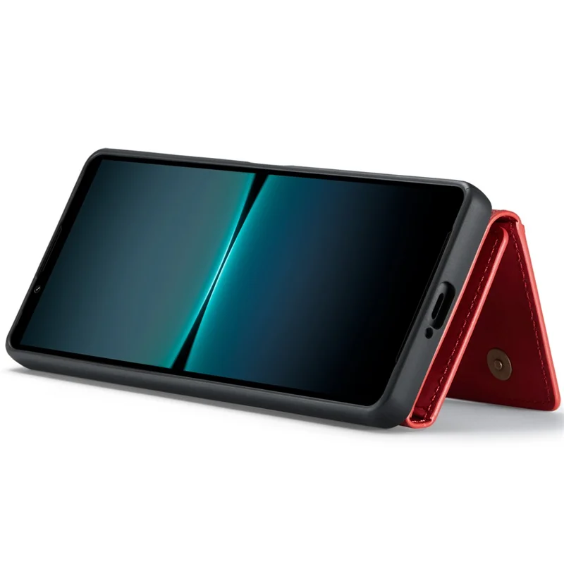 DG.MING M2 Series for Sony Xperia 1 VI Case PU+PC+TPU Phone Cover Detachable Wallet - Red