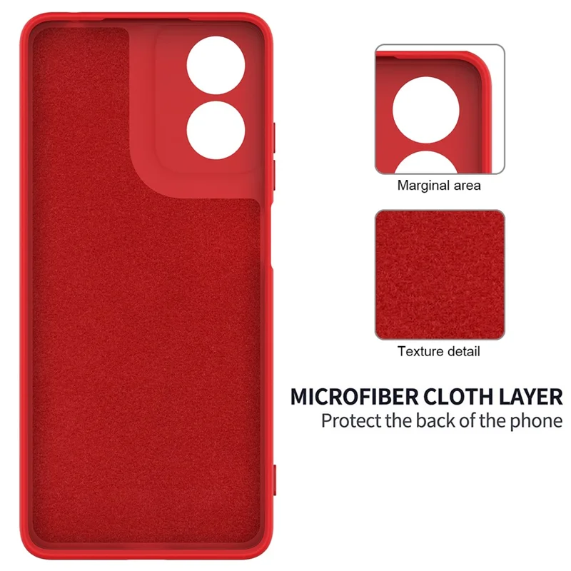 Für Motorola Moto E14 4G Hülle mit Handschlaufe Flüssigsilikon Handyhülle - Rot