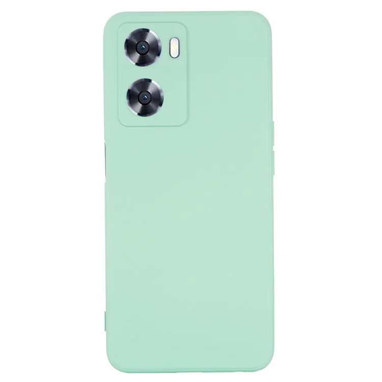For Oppo A77 4G / A77s 4G / A57e 4G Slim Case Liquid Silicone Phone Cover with Hand Strap - Green