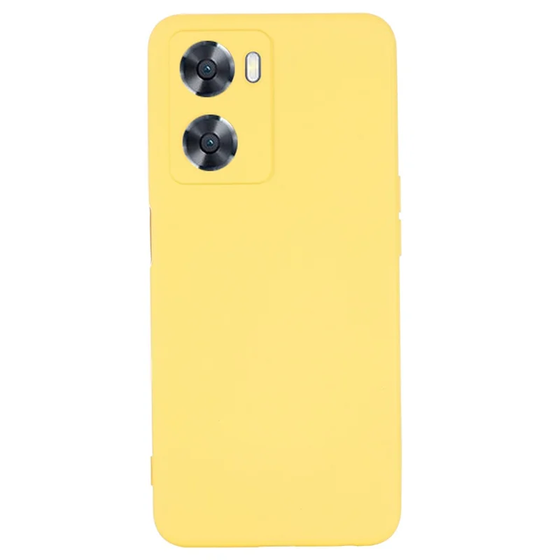 For Oppo A77 4G / A77s 4G / A57e 4G Slim Case Liquid Silicone Phone Cover with Hand Strap - Yellow