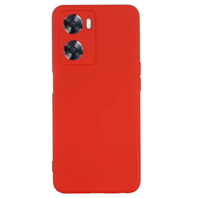 For Oppo A77 4G / A77s 4G / A57e 4G Slim Case Liquid Silicone Phone Cover with Hand Strap - Red