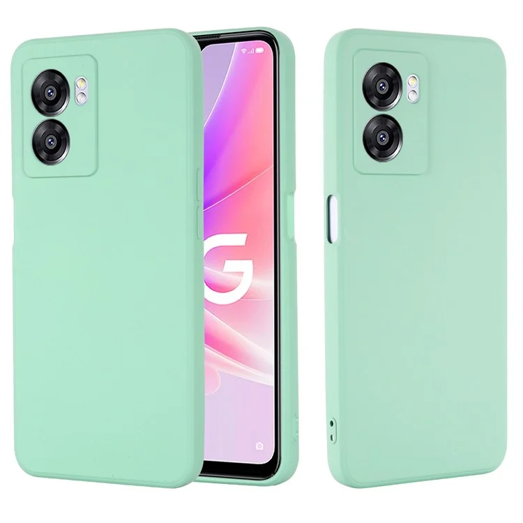 Pour OnePlus Nord N300 5G Étui Silicone Liquide Fine Housse de Téléphone avec Dragonne - Vert