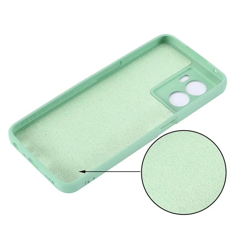 Pour OnePlus Nord N300 5G Étui Silicone Liquide Fine Housse de Téléphone avec Dragonne - Vert