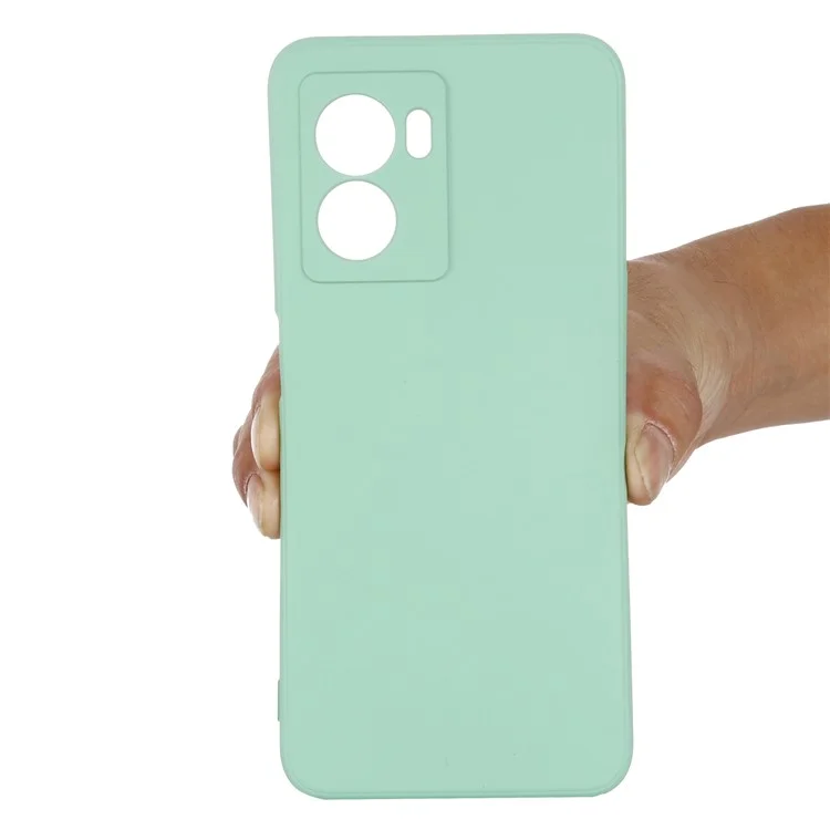 Pour OnePlus Nord N300 5G Étui Silicone Liquide Fine Housse de Téléphone avec Dragonne - Vert
