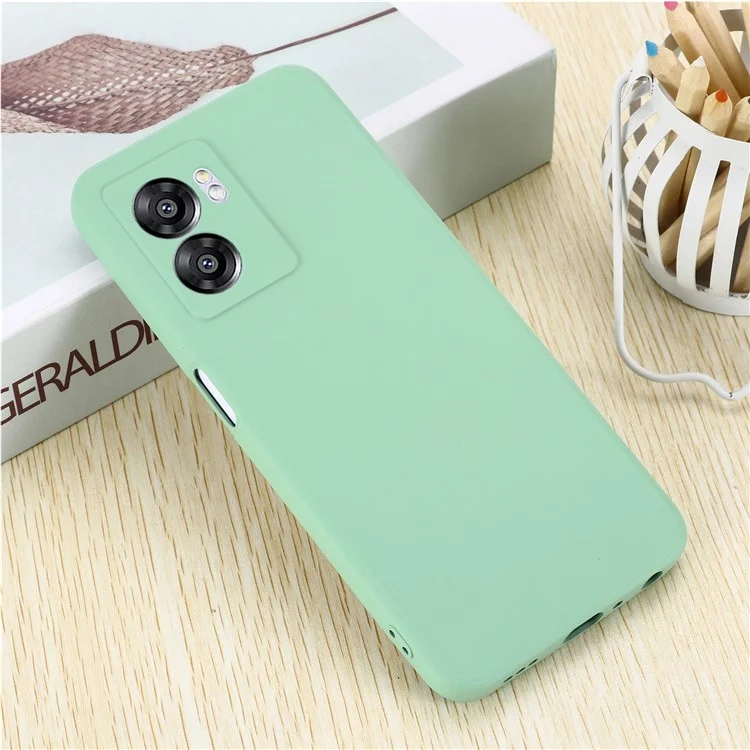 Pour OnePlus Nord N300 5G Étui Silicone Liquide Fine Housse de Téléphone avec Dragonne - Vert