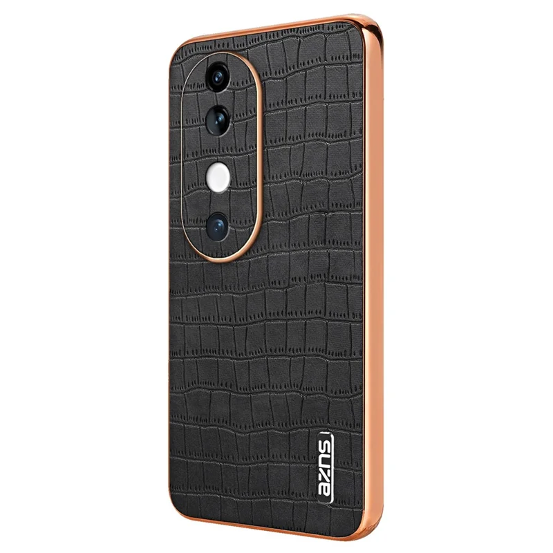 AZNS For vivo S19 5G Case PU Leather Classic Crocodile Pattern Phone Cover - Black