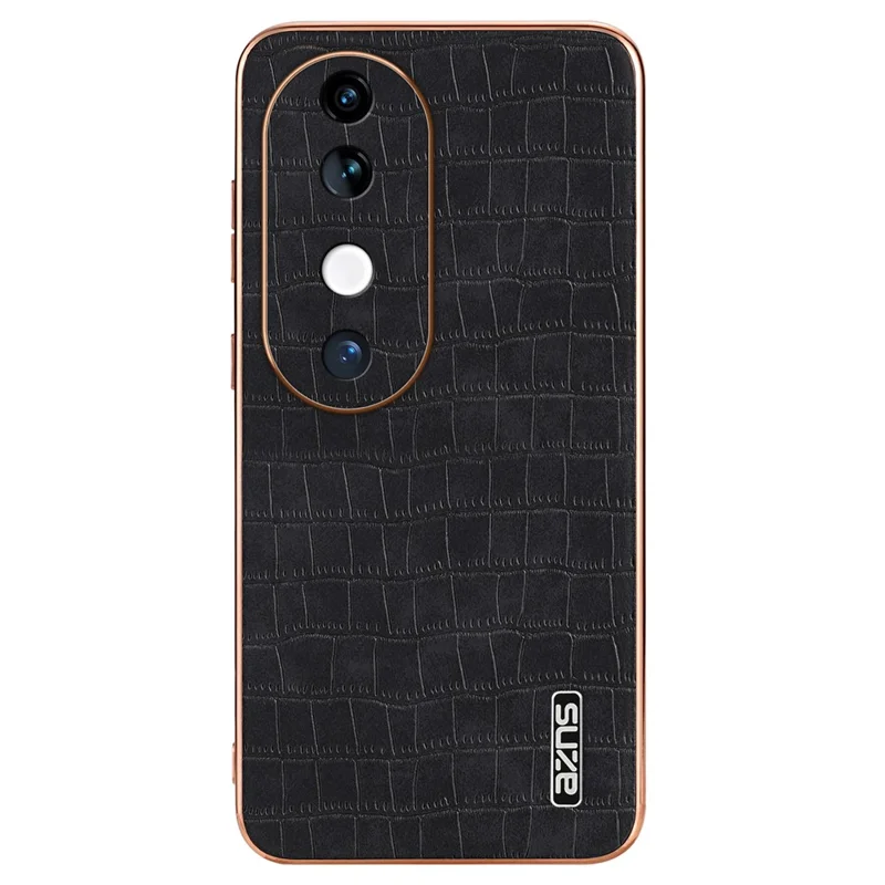AZNS For vivo S19 5G Case PU Leather Classic Crocodile Pattern Phone Cover - Black