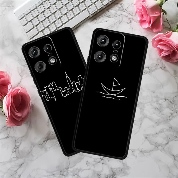 For Motorola Edge 50 Pro 5G Case Aesthetic Line Art TPU Phone Cover - City