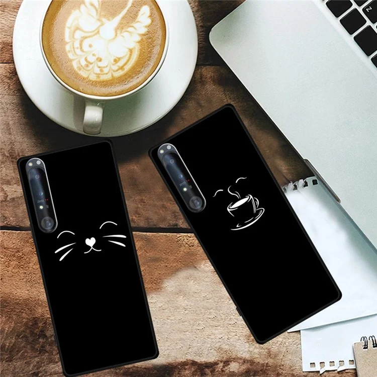 Für Sony Xperia 1 IV 5G-Hülle Linienkunst-Design TPU Drop Impact Telefonabdeckung - Stadt