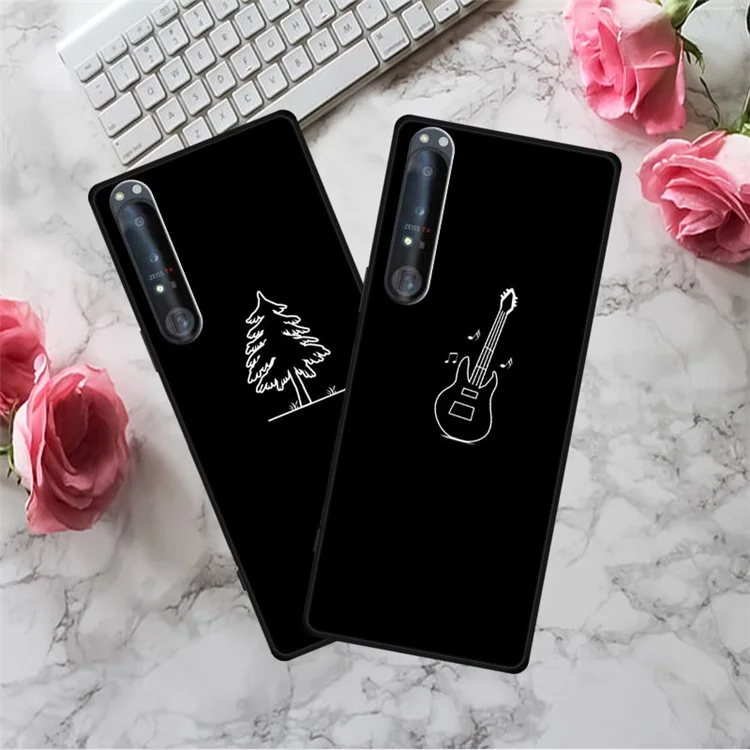 Für Sony Xperia 1 IV 5G-Hülle Linienkunst-Design TPU Drop Impact Telefonabdeckung - Stadt