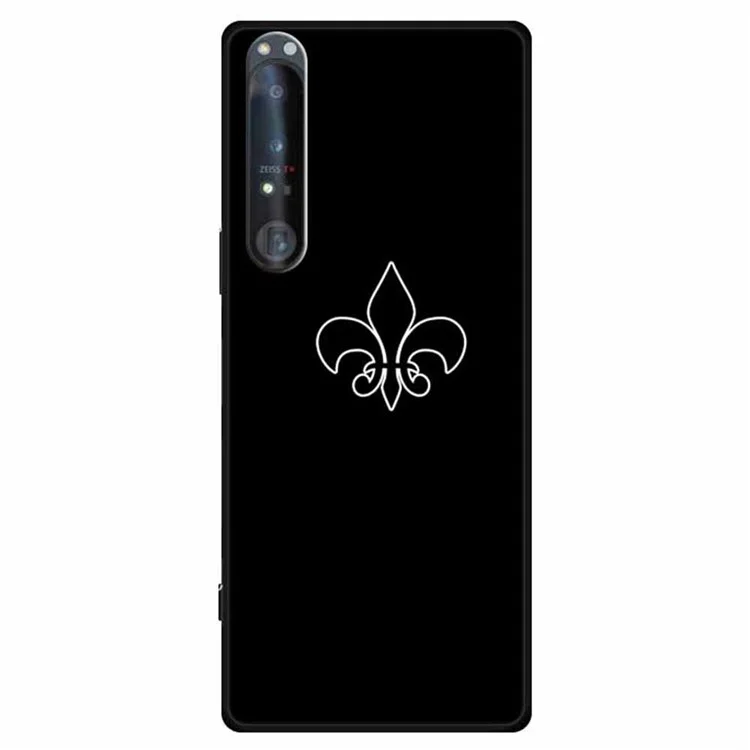 For Sony Xperia 1 IV 5G Case Line Art Design TPU Drop Impact Phone Cover - Trident