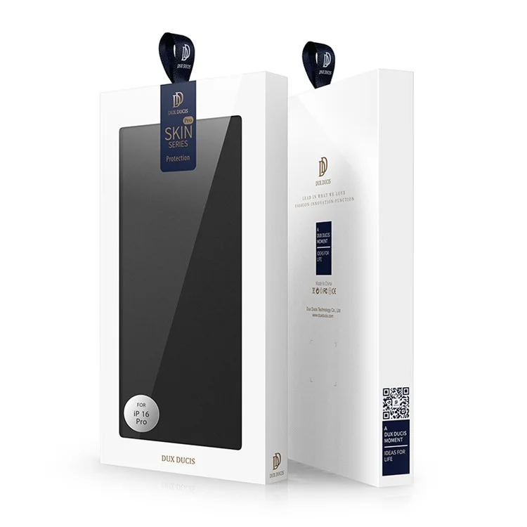 DUX DUCIS Skin Pro Series For iPhone 16 Pro Case Porta-cartões Capa de Telefone em Couro PU - Preto