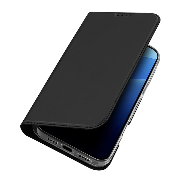 DUX DUCIS Skin Pro Series For iPhone 16 Pro Case Porta-cartões Capa de Telefone em Couro PU - Preto