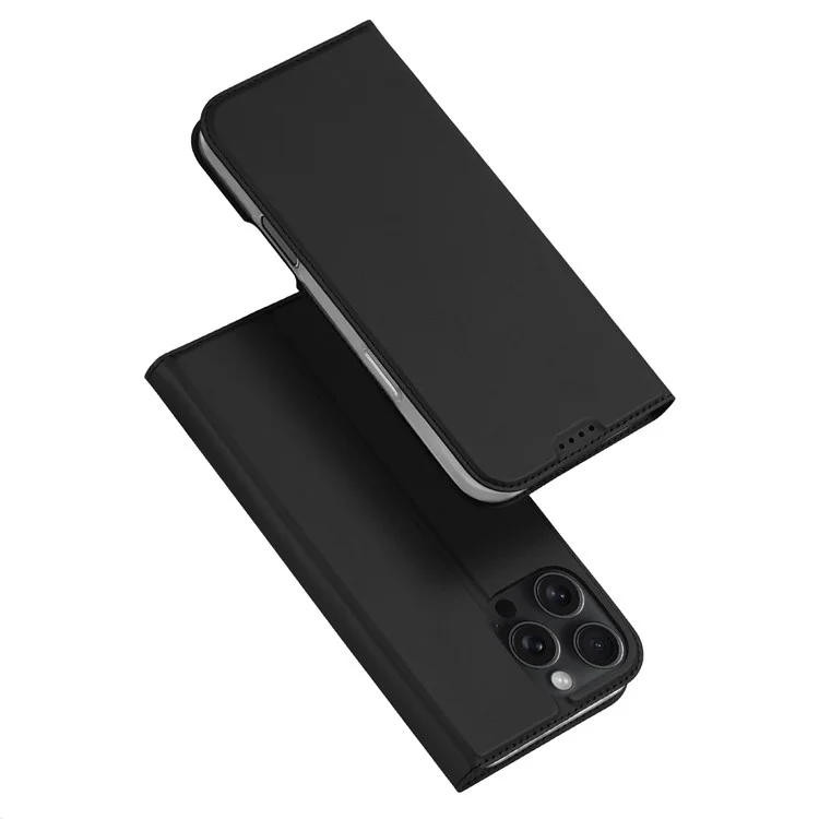 DUX DUCIS Skin Pro Series For iPhone 16 Pro Max Case Card Holder Folio Flip Phone Leather Cover - Black