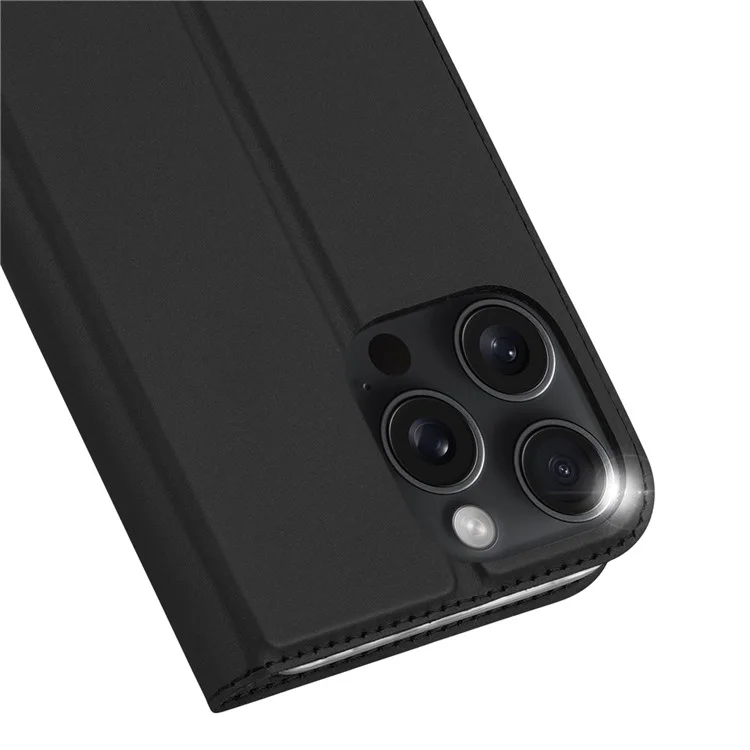 DUX DUCIS Skin Pro Series For iPhone 16 Pro Max Case Card Holder Folio Flip Phone Leather Cover - Black