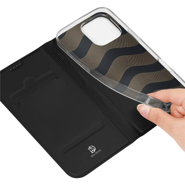 DUX DUCIS Skin Pro Series For iPhone 16 Pro Max Case Card Holder Folio Flip Phone Leather Cover - Black