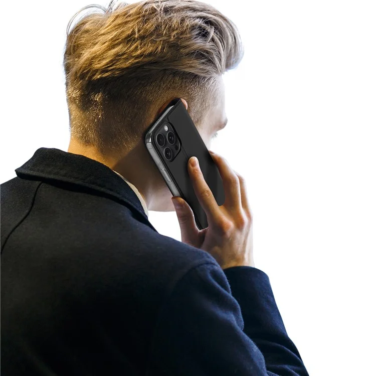 DUX DUCIS Skin Pro Series For iPhone 16 Pro Max Case Card Holder Folio Flip Phone Leather Cover - Black