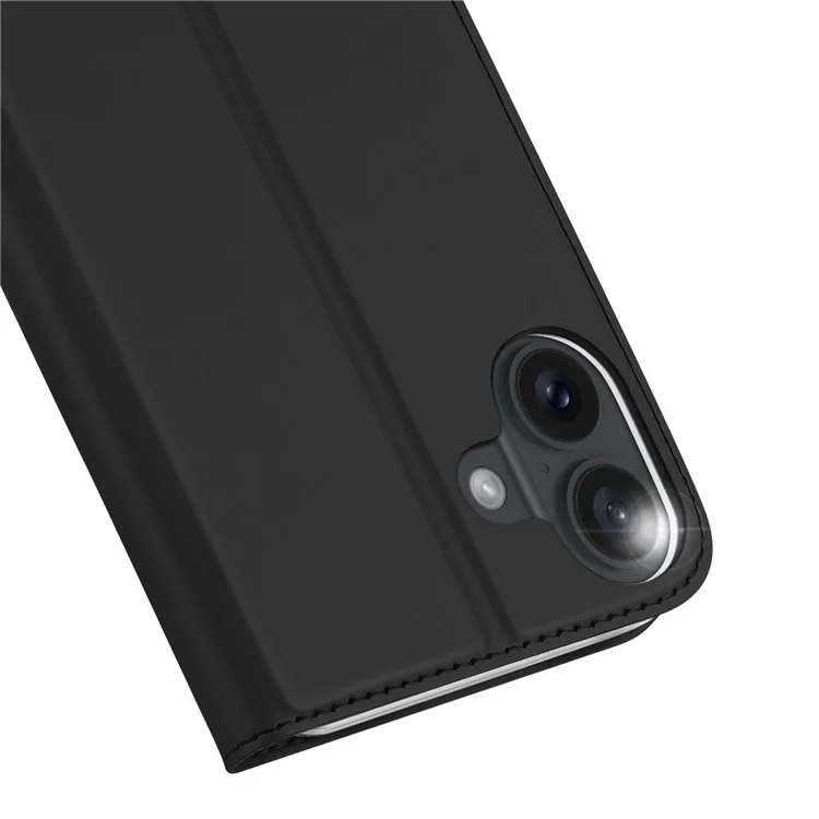 DUX DUCIS Skin Pro Series For iPhone 16 Plus Case Card Slot Stand Leather Phone Cover - Black