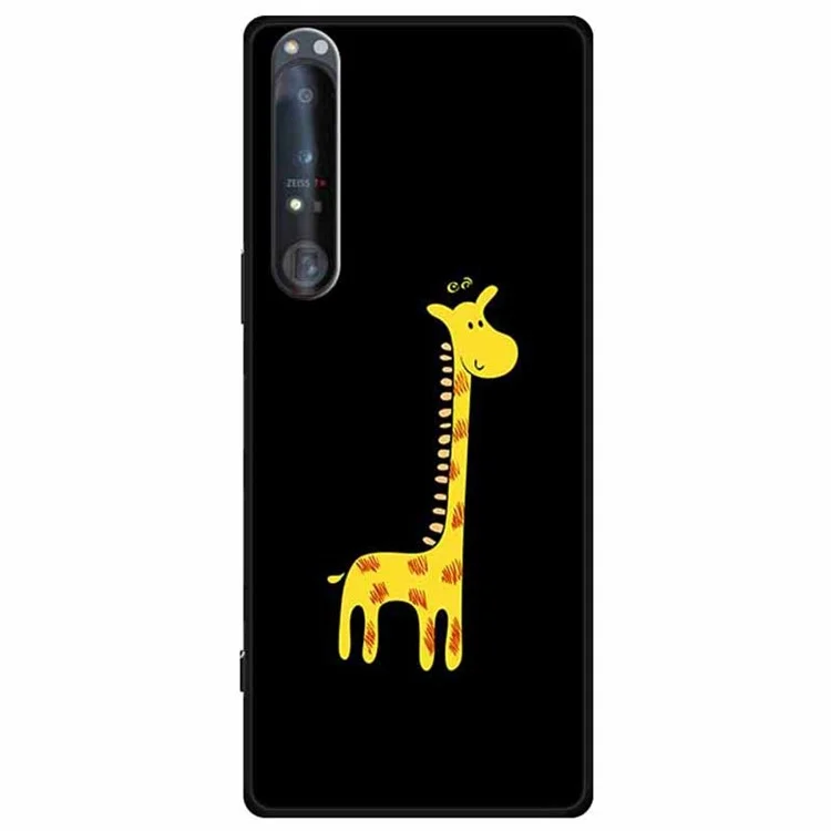 Für Sony Xperia 1 IV 5G Hülle, Muster bedruckter Anti-Drop Soft TPU Handyhülle - Giraffe