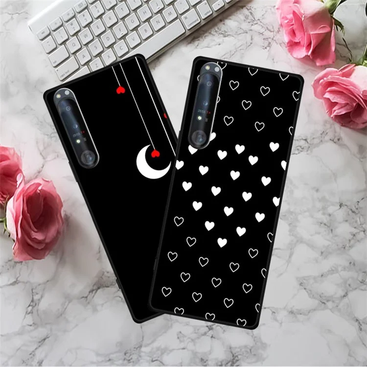 Für Sony Xperia 1 IV 5G Hülle, Muster bedruckter Anti-Drop Soft TPU Handyhülle - Giraffe