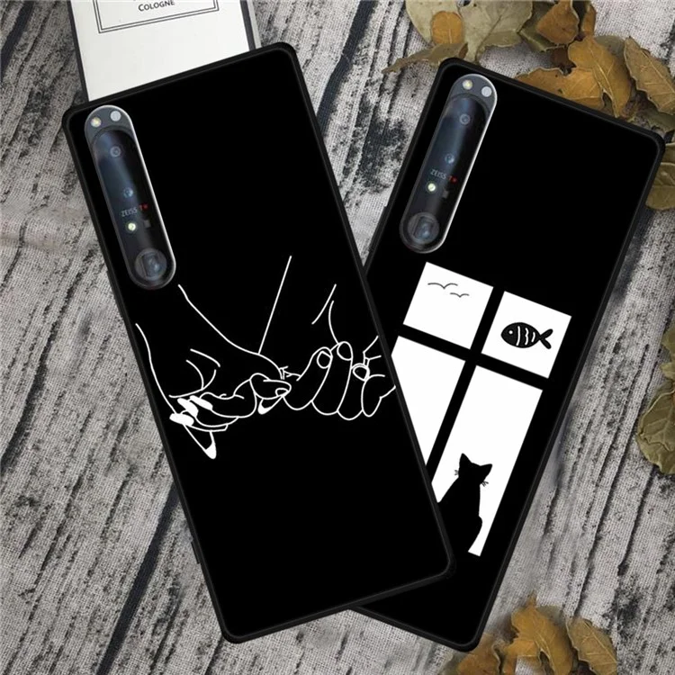 Für Sony Xperia 1 IV 5G Hülle, Muster bedruckter Anti-Drop Soft TPU Handyhülle - Giraffe
