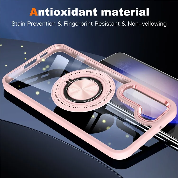 Für Samsung Galaxy S23+ Hülle PC+TPU Ständer Handyhülle Kompatibel mit MagSafe - Pink
