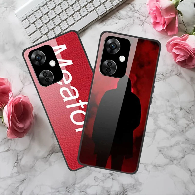 For OnePlus Nord CE3 5G Pattern Case TPU Tempered Glass Shockproof Phone Cover - Colorful Flower Tile Pattern