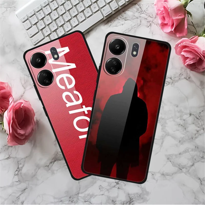 For Xiaomi Redmi 13C 4G / Poco C65 4G Pattern Case TPU+Tempered Glass Shockproof Phone Cover - Girl