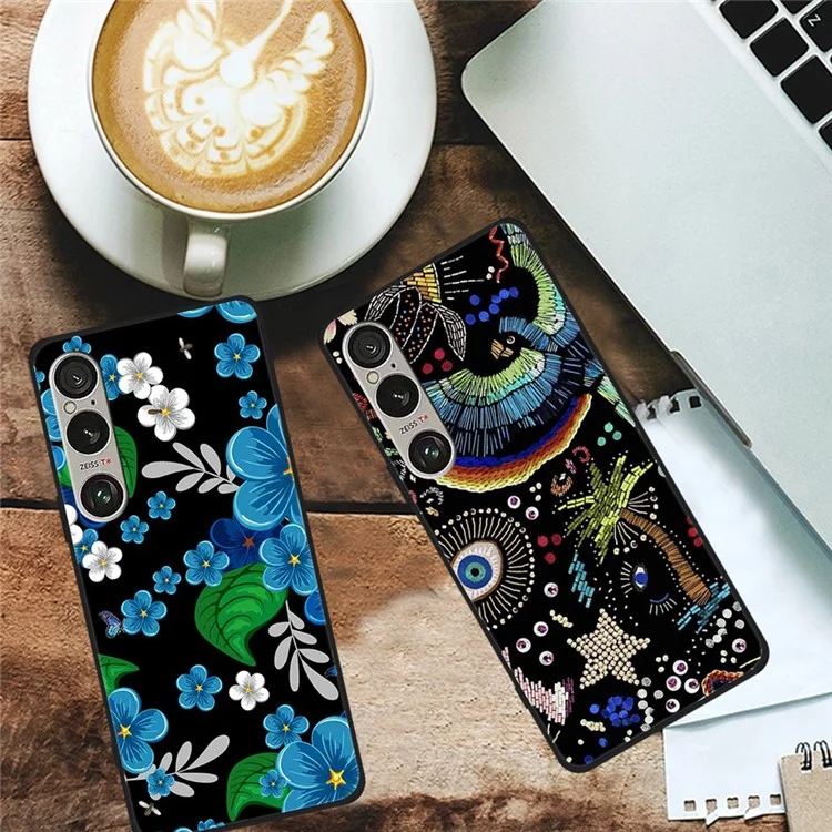 For Sony Xperia 1 VI Case Pattern Printing Soft TPU Cell Phone Cover - Dual Lions in Clouds