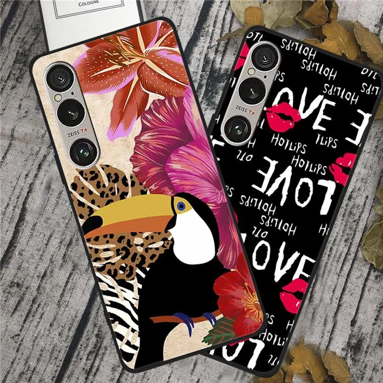 For Sony Xperia 1 VI Case Pattern Printing Soft TPU Cell Phone Cover - Dual Lions in Clouds