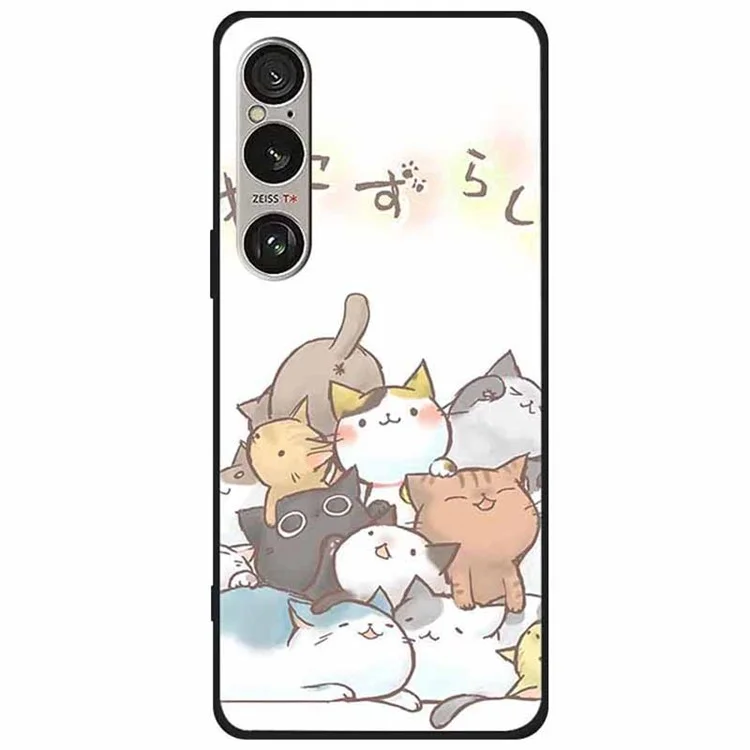 Für Sony Xperia 1 VI Hülle Muster Bedrucken Weiche TPU Handyhülle - Streunende Katze