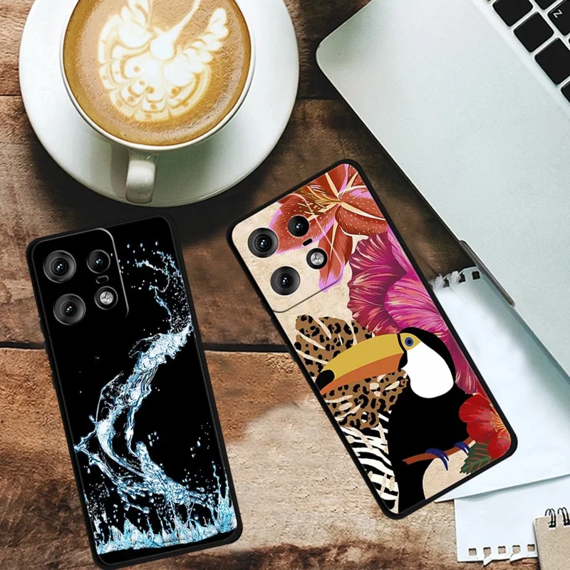 For Motorola Edge 50 Pro 5G Case Pattern Printing Soft TPU Cell Phone Cover - Cercis Gold Flower