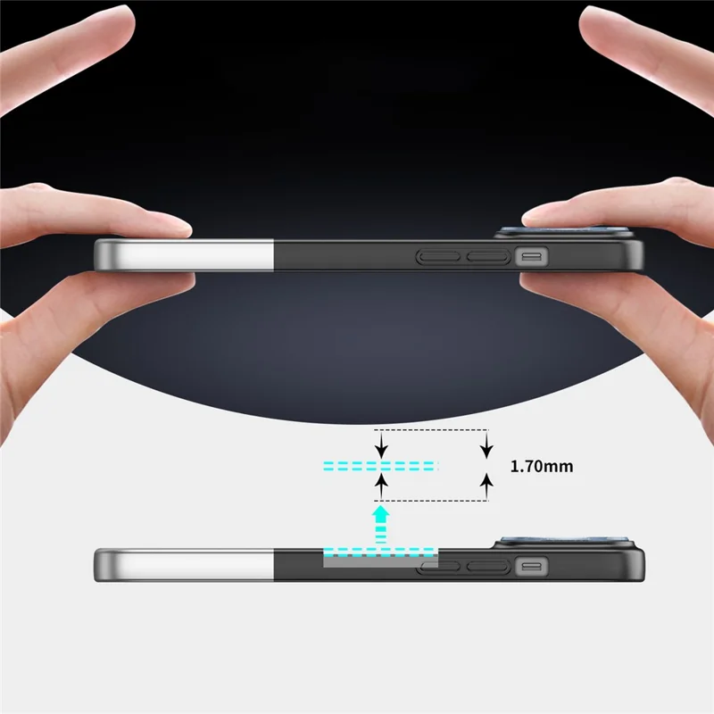 For iPhone 13 Pro Wholesale Phone Case Detachable 2-In-1 PC Phone Cover with Glass Lens Film - Black