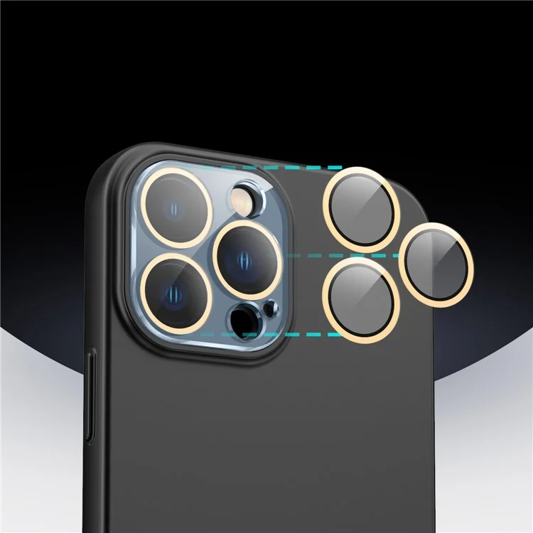 Para iPhone 14 Pro Max Slim-Fit Case Splicing Colors Detachable 2-In-1 PC Phone Cover with Glass Lens Film - Preto