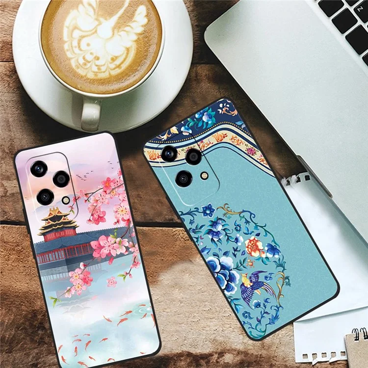 Cover telefonica in TPU con stampa a motivo per Honor 200 Lite, antishock - Ricchezza / Rosso