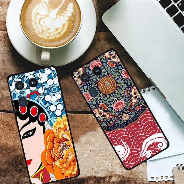 Para el estuche del teléfono Motorola Edge 50 Ultra 5G / Moto X50 Ultra 5G con patrón impreso TPU trasero - Bordado Imperial